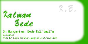 kalman bede business card